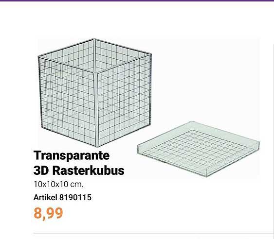 Transparante 3D Rasterkubus