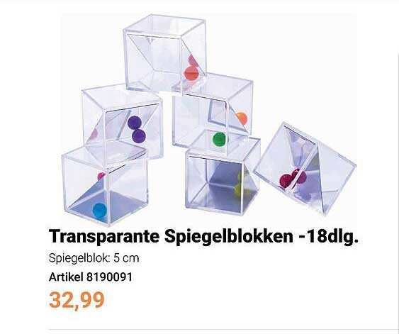 Transparante Spiegelblokken -18dlg.