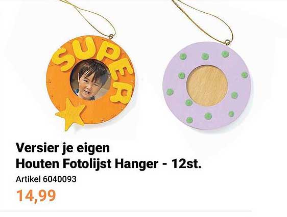 Versier je eigen Houten Fotolijst Hanger - 12st.