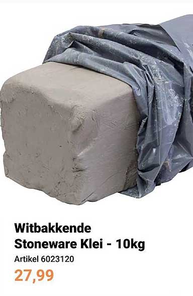 Witbakkende Stoneware Klei - 10kg