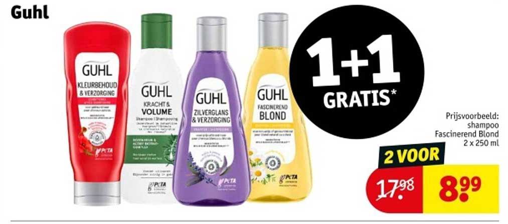 1 + 1 GRATIS* Guhl shampoo, 2 voor 8,99