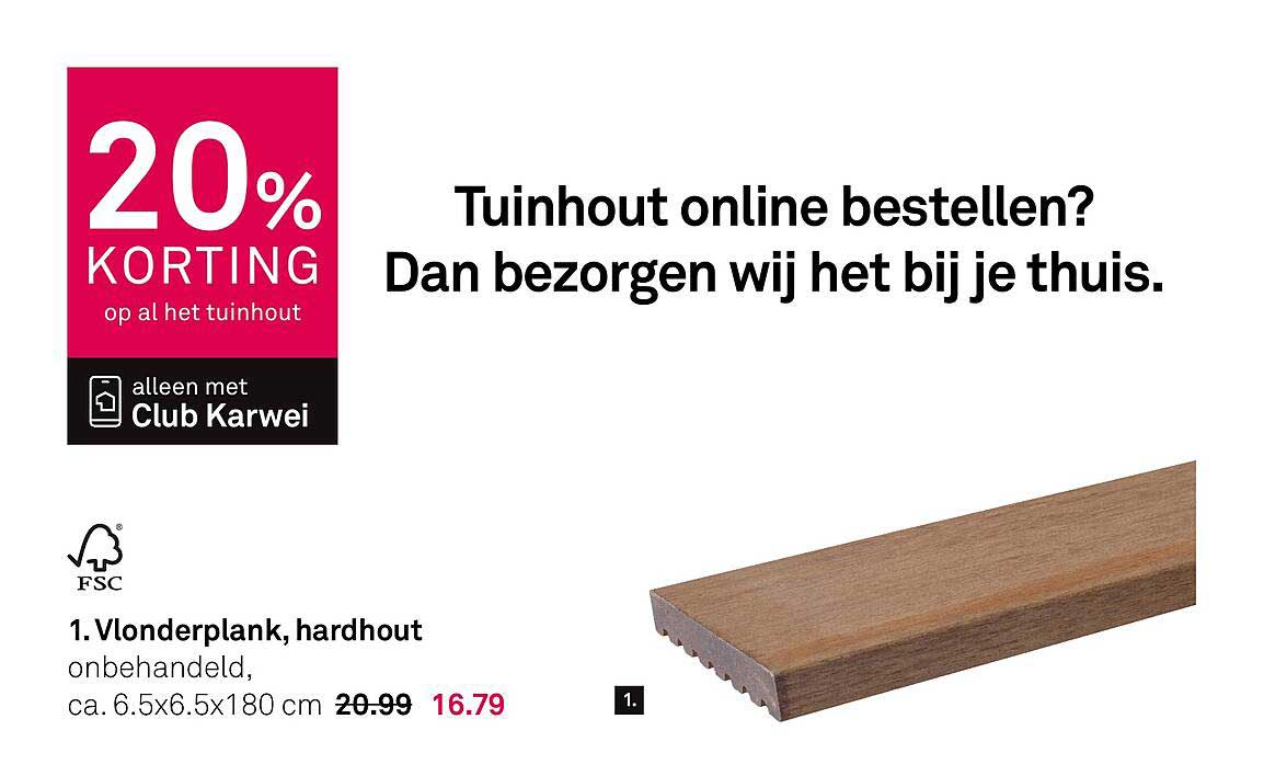 20% KORTING op al het tuinhout