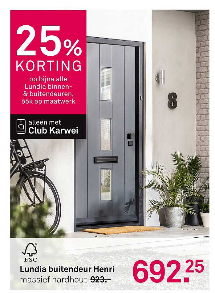 25% KORTING op bijna alle Lundia binnen- & buitendeuren, óók op maatwerk