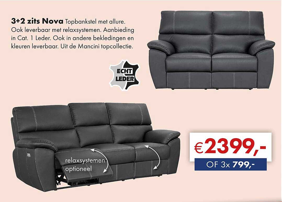 3+2 zits Nova Topbankstel met allure