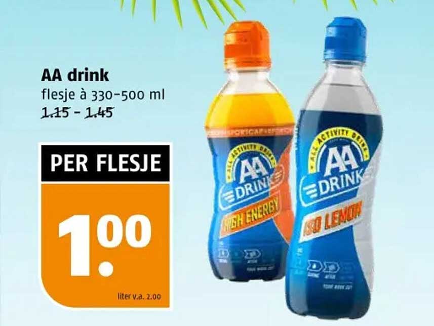 AA drink flesje à 330-500 ml