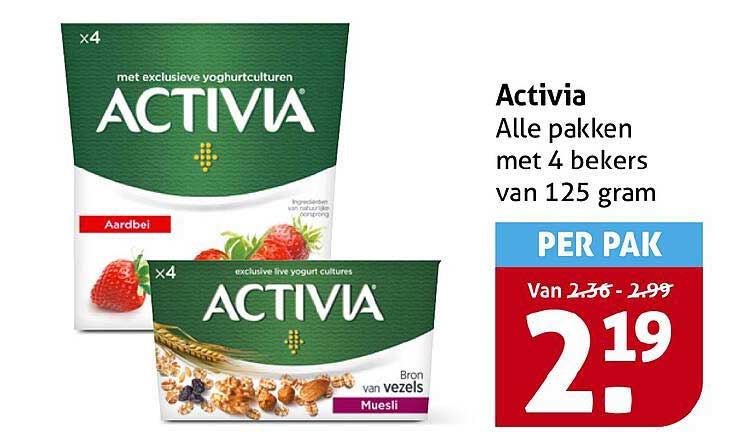 Activia Alle pakken met 4 bekers van 125 gram