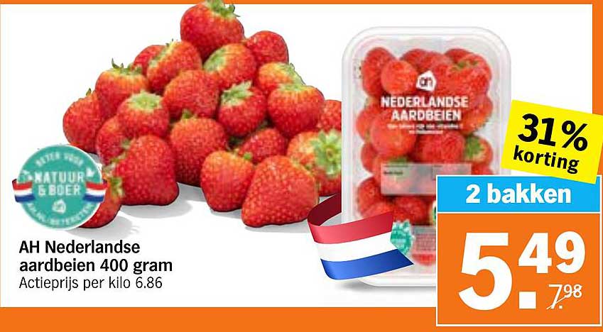 AH Nederlandse aardbeien 400 gram