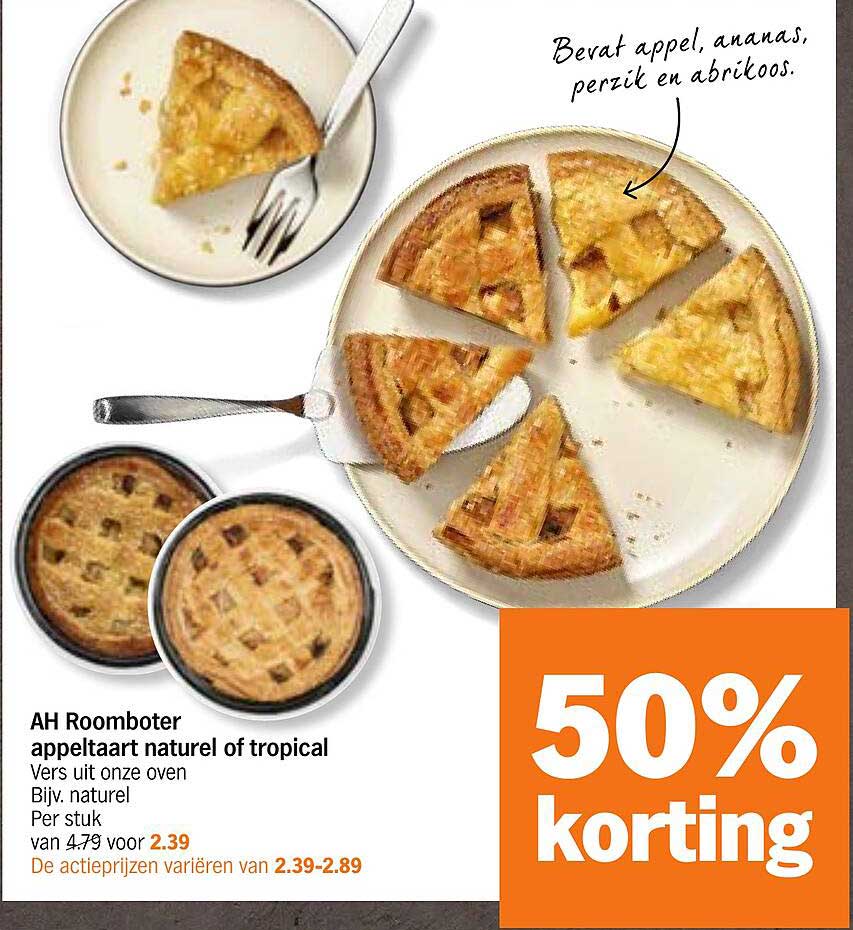 AH Roomboter appeltaart naturel of tropical