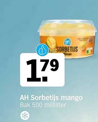 AH Sorbetijs mango Bak 500 milliliter