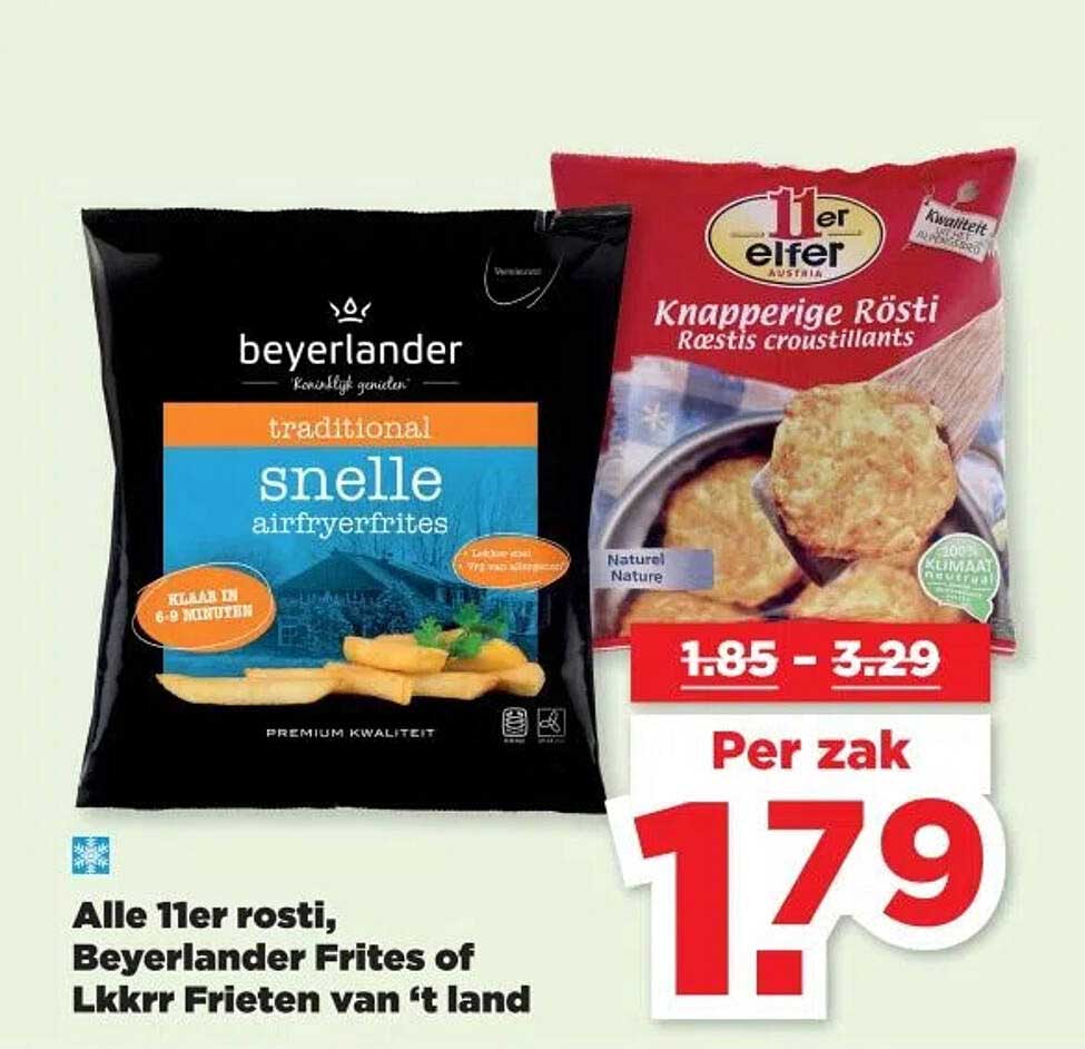 Alle 11er rosti, Beyerlander Frites of Lkkrr Frieten van 't land