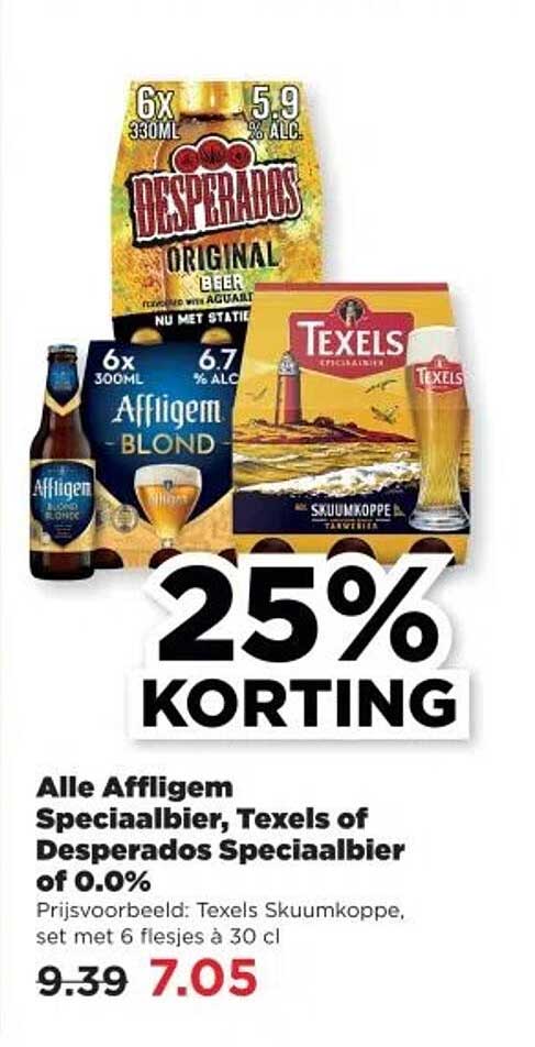 Alle Affligem Speciaalbier, Texels of Desperados Speciaalbier of 0.0%
