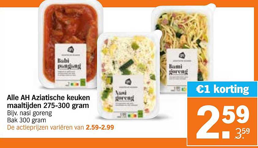 Alle AH Aziatische keukengerechten 275-300 gram