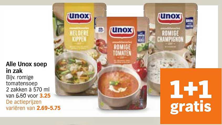 Alle Unox soep in zak