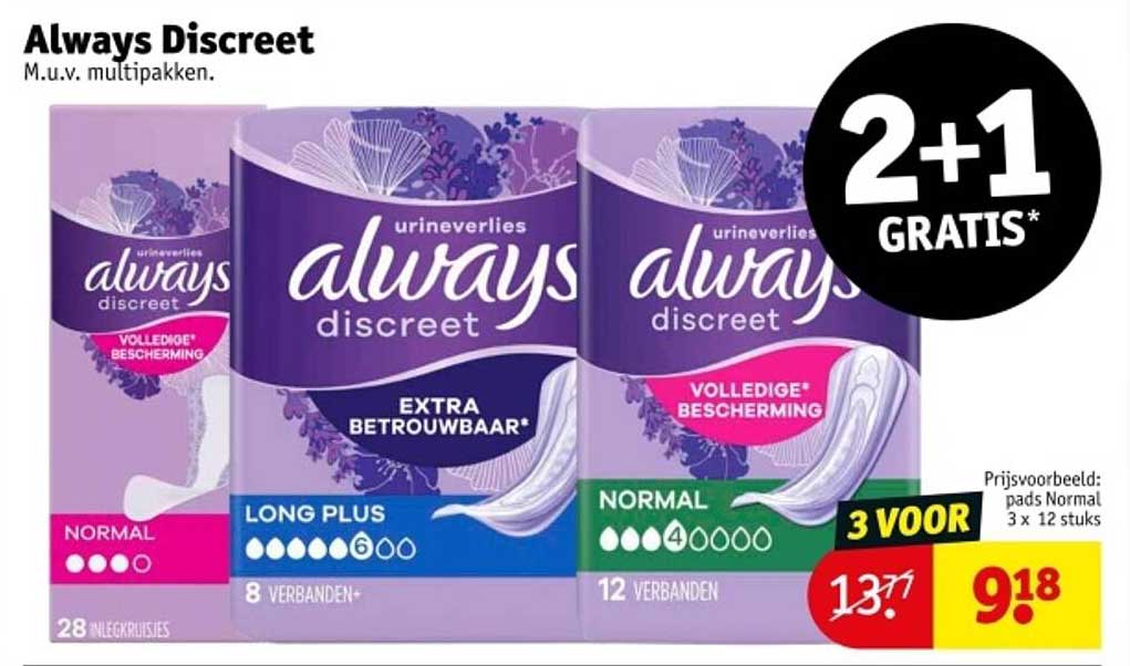 Always Discreet – 2 + 1 GRATIS!