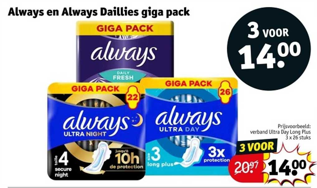 Always en Always Daillies giga pack