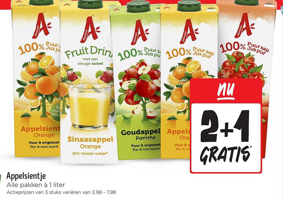 Appelsientje 100% Puur Sap - 2+1 GRATIS