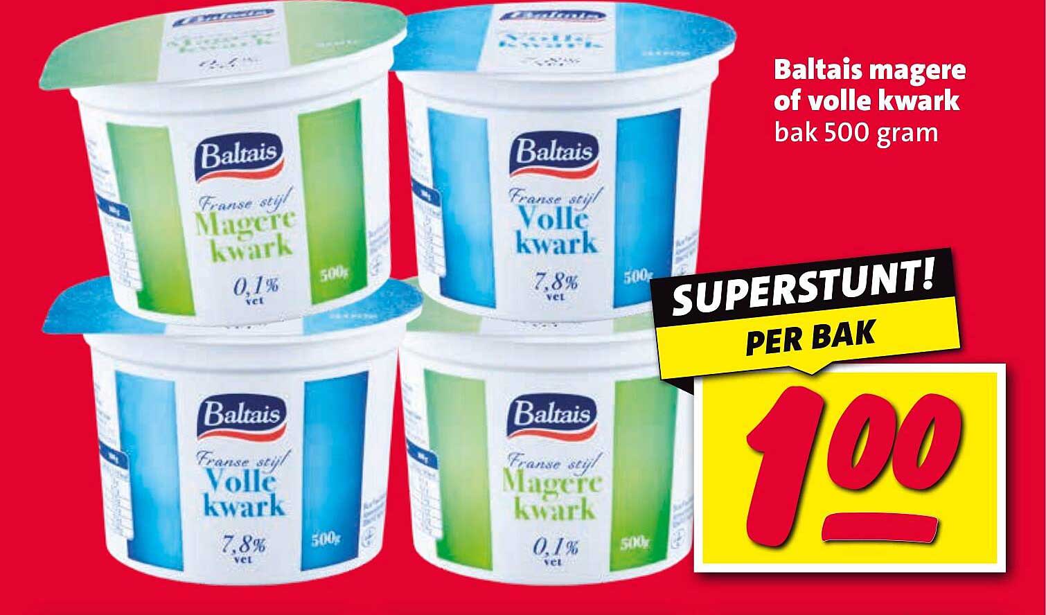 Baltais magere of volle kwark bak 500 gram