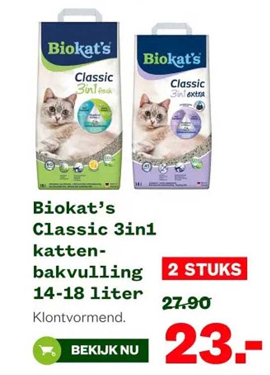 Biokat’s Classic 3in1 kattenbakvulling 14-18 liter
