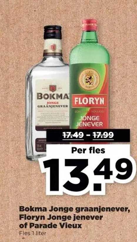 Bokma Jonge graanjenever, Floryn Jonge jenever of Parade Vieux
