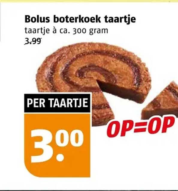 Bolus boterkoek taartje