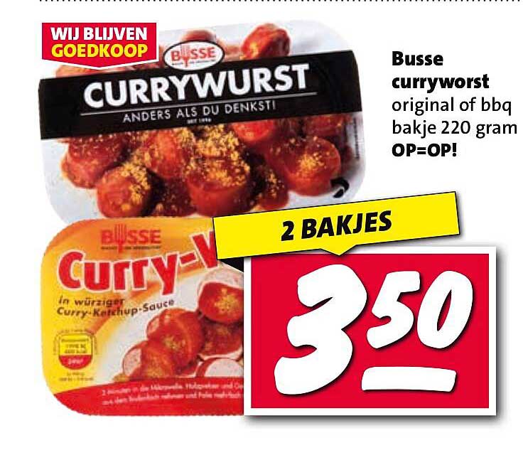 Busse curryworst original of bbq bakje 220 gram