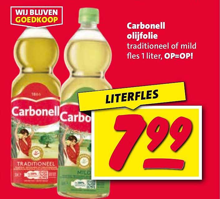 Carbonell olijfolie traditioneel of mild fles 1 liter, OP=OP!
