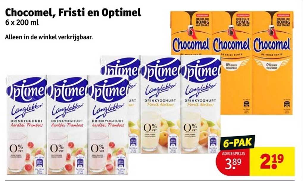 Chocobel, Fristi en Optimel 6 x 200 ml