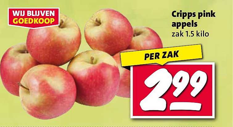 Cripps pink appels zak 1.5 kilo