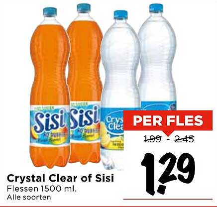 Crystal Clear of Sisi Flessen 1500 ml.