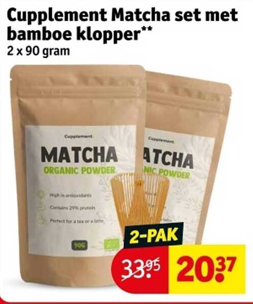 Cupplement Matcha set met bamboe klopper**