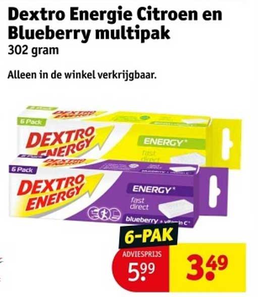 Dextro Energie Citroen en Blueberry multipak