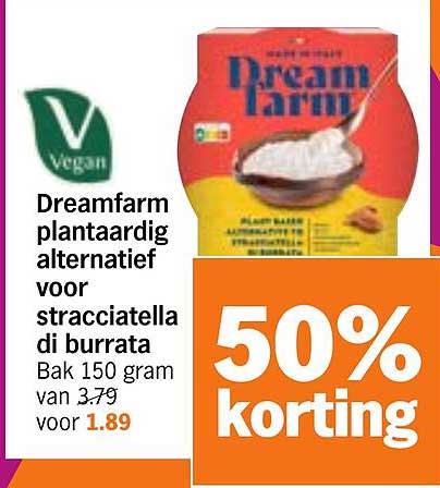 Dreamfarm plantaardig alternatief voor stracciatella di burrata