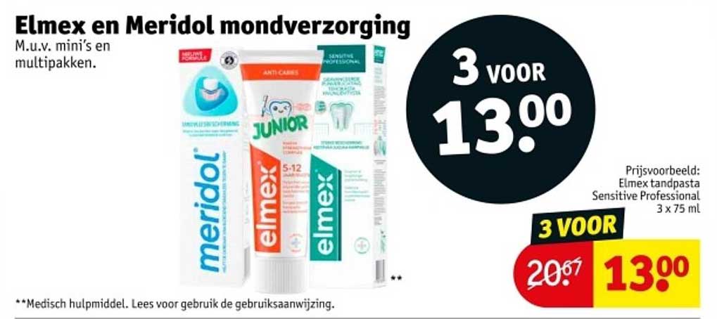 Elmex en Meridol mondverzorging M.u.v. mini's en multipakken.