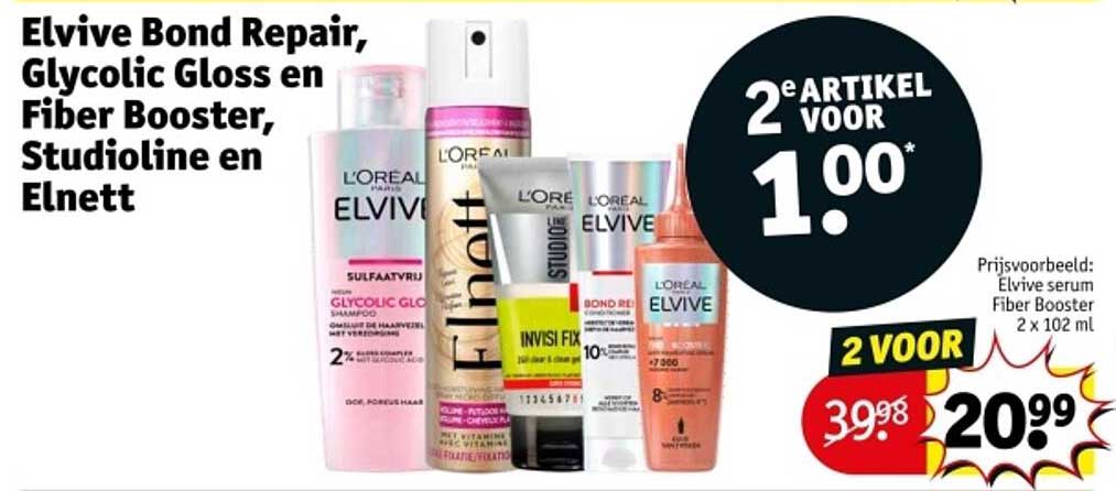Elvive Bond Repair, Glycolic Gloss en Fiber Booster, Studioline en Elnett