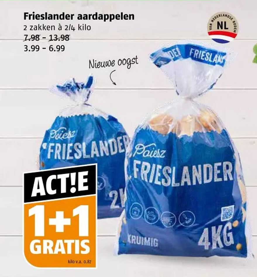 Frieslander aardappelen 2 zakken à 2/4 kilo