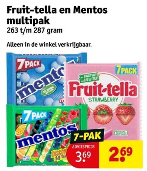 Fruit-tella en Mentos multipak