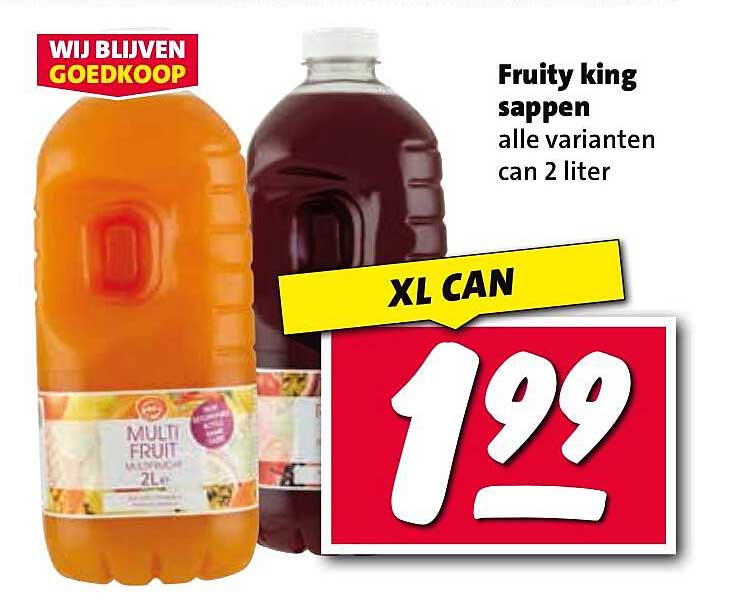 Fruity king sappen alle varianten can 2 liter