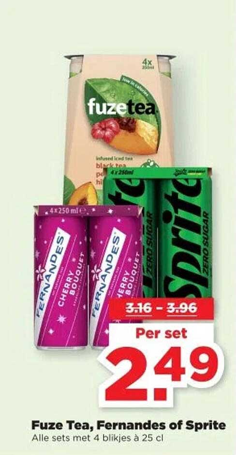 Fuze Tea, Fernandes of Sprite - Per set 2,49