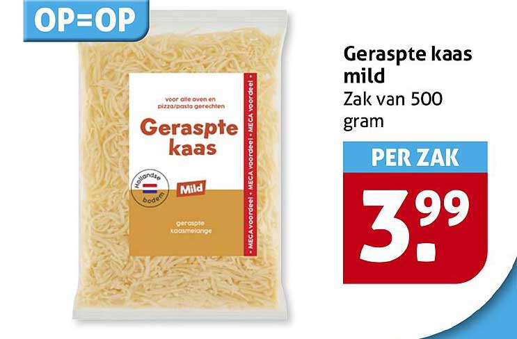 Geraspte kaas mild