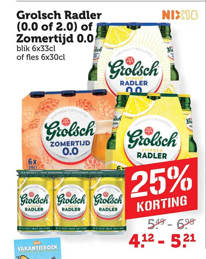 Grolsch Radler (0.0 of 2.0) of Zomertijd 0.0