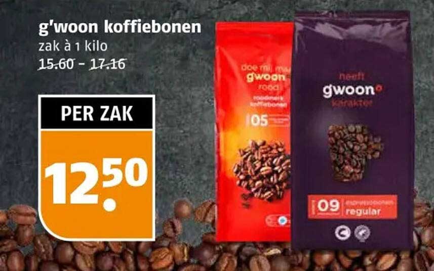 g'woon koffiebonen zak à 1 kilo