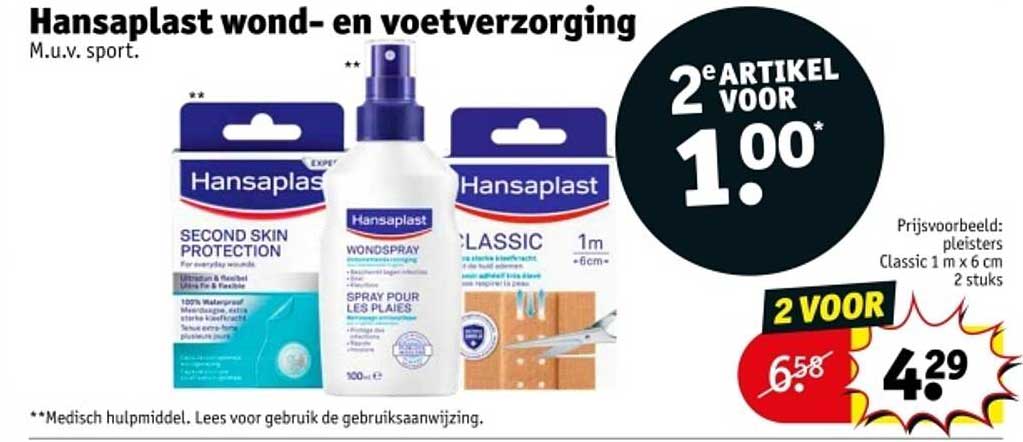 Hansaplast wond- en voetverzorging M.u.v. sport.