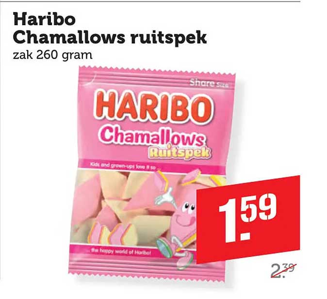 Haribo Chamallows ruitspek zak 260 gram