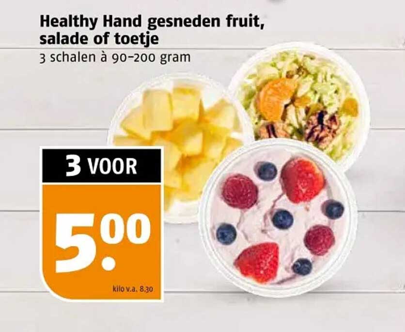 Healthy Hand gesneden fruit, salade of toetje