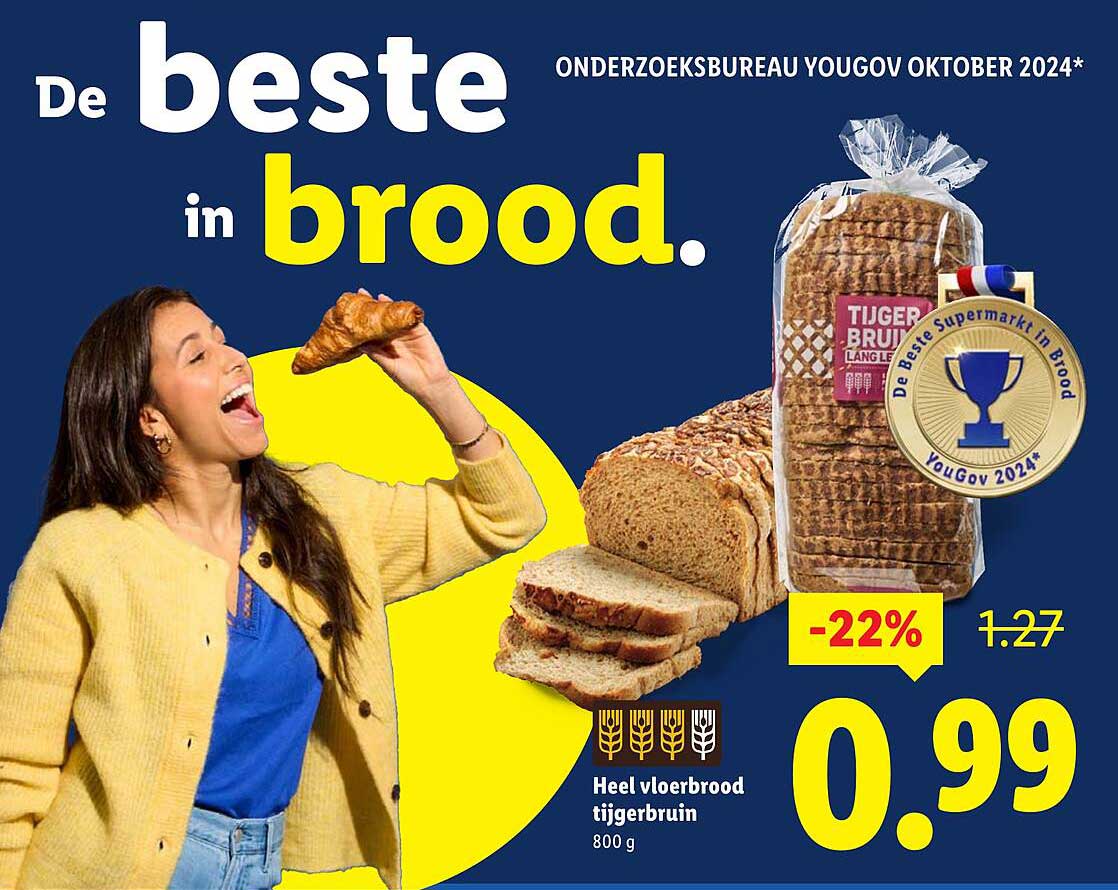 Heel vloerbrood tijgerbruin 800 g