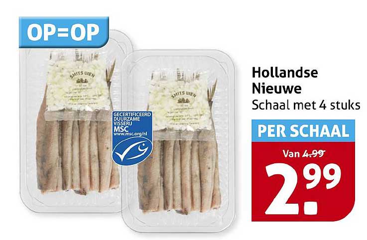 Hollandse Nieuwe Schaal met 4 stuks