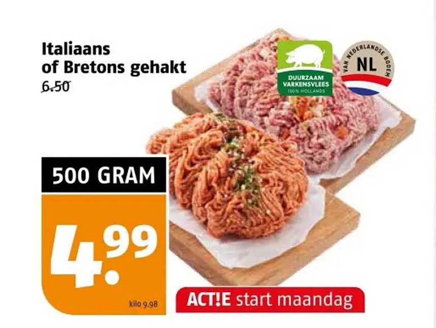 Italiaans of Bretons gehakt