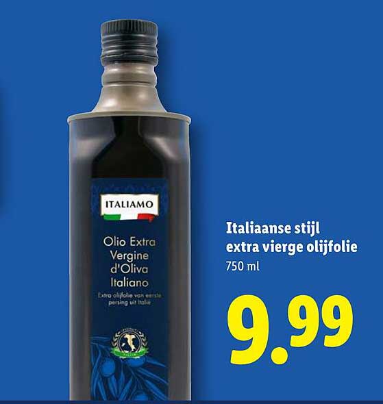 Italiaanse stijl extra vierge olijfolie 750 ml
