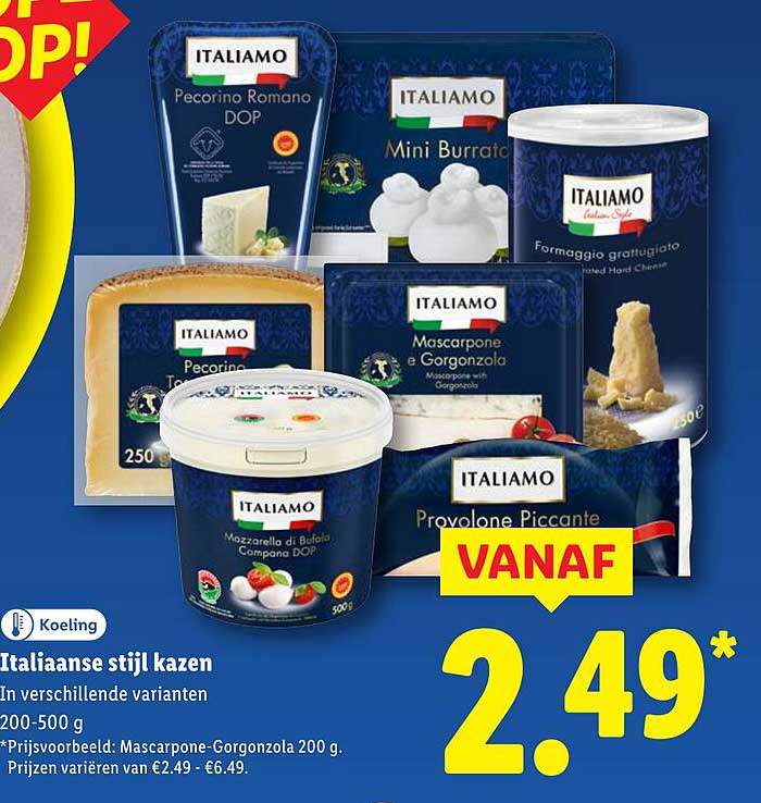 Italiaanse stijl kazen