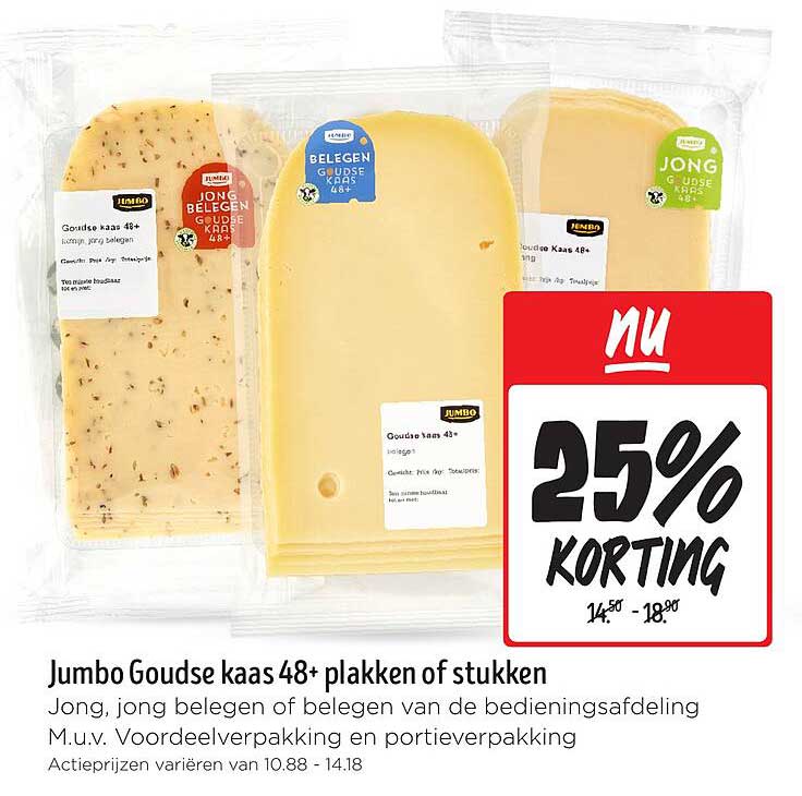Jumbo Goudse kaas 48+ plakken of stukken